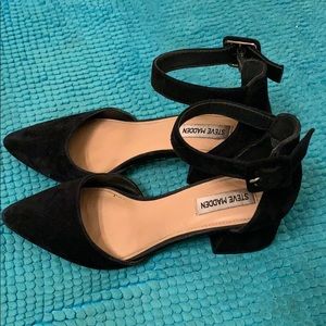 Steve Madden D’Orsay Black Suede Block Heels